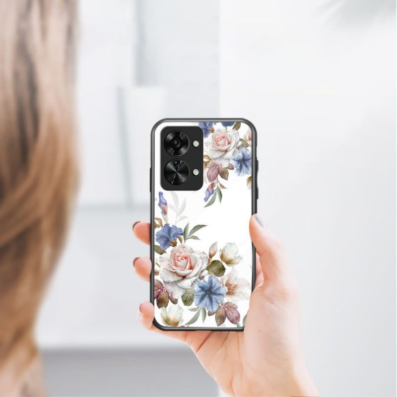 Case OnePlus Nord 2T 5G Tempered Glass Flowers Ring Timantit