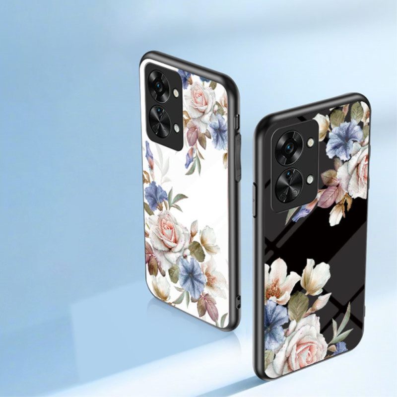 Case OnePlus Nord 2T 5G Tempered Glass Flowers Ring Timantit