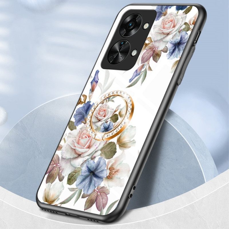 Case OnePlus Nord 2T 5G Tempered Glass Flowers Ring Timantit