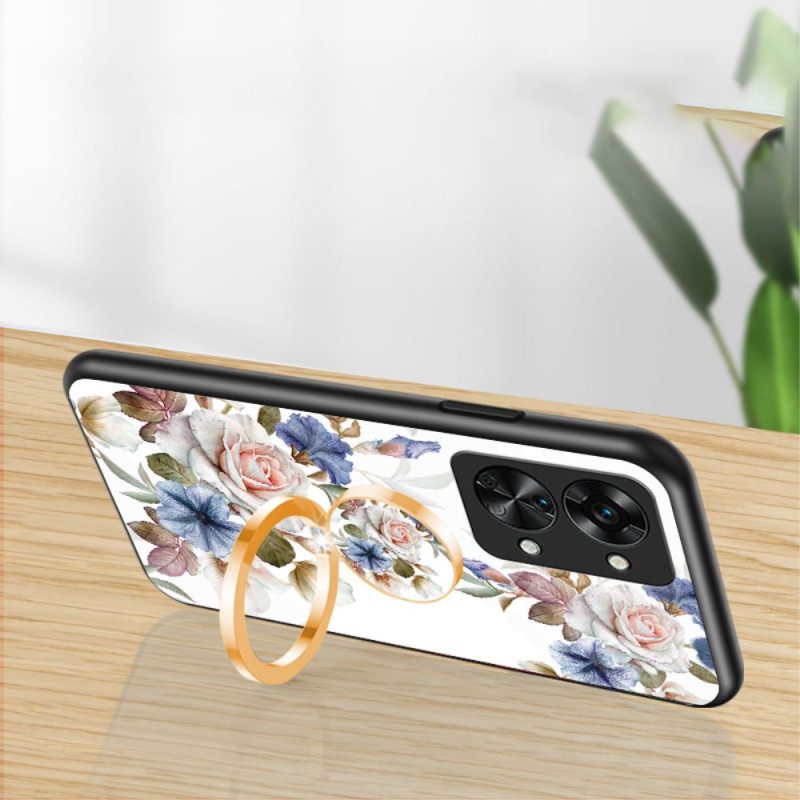 Case OnePlus Nord 2T 5G Tempered Glass Flowers Ring Timantit