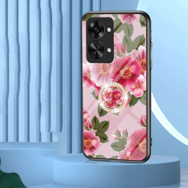 Case OnePlus Nord 2T 5G Tempered Glass Flowers Ring Timantit