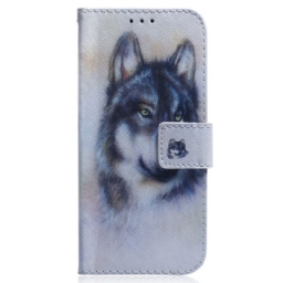 Flip Case OnePlus Nord 2T 5G Suojaketju Kuori Watercolour Wolf Hihnassa