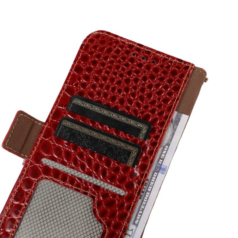 Kotelot OnePlus Nord 2T 5G Crocodile Style Aitoa Nahkaa Rfid