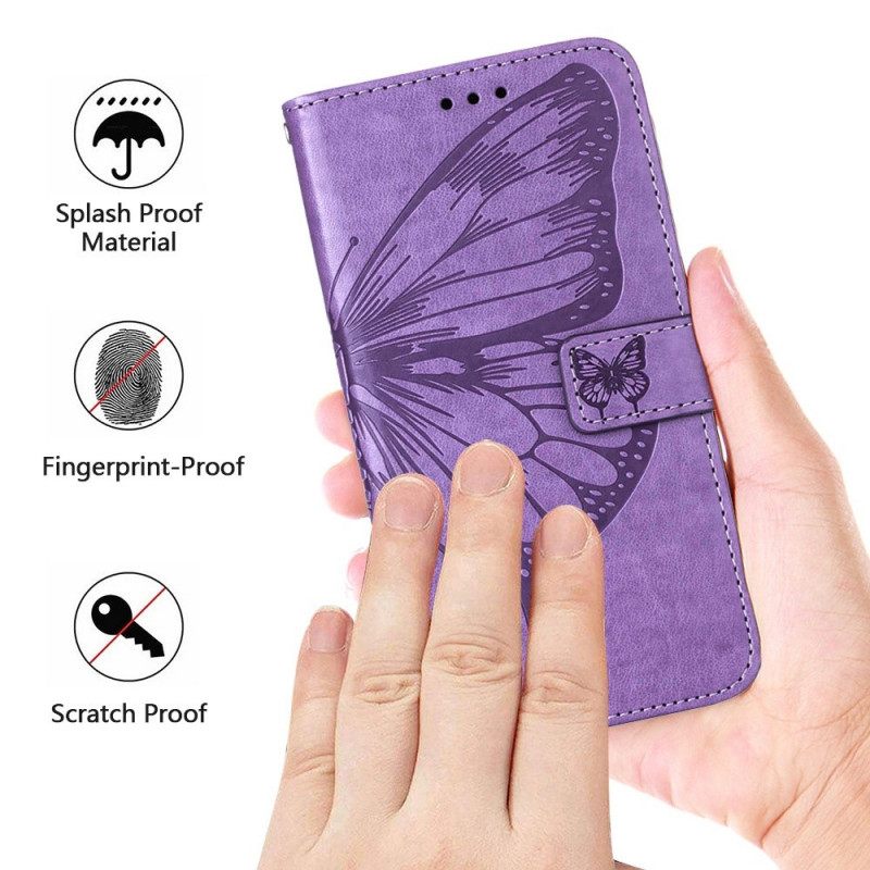 Kotelot OnePlus Nord 2T 5G Suojaketju Kuori Artistic Butterfly Kaulanauhalla