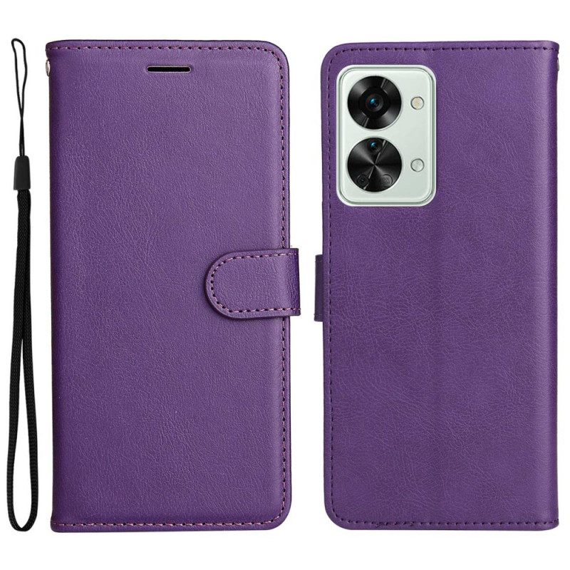 Kotelot OnePlus Nord 2T 5G Suojaketju Kuori Faux Leather Strap Korttipidike