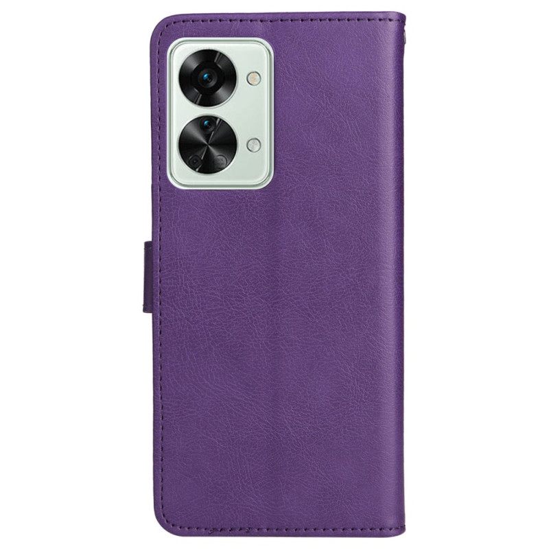 Kotelot OnePlus Nord 2T 5G Suojaketju Kuori Faux Leather Strap Korttipidike