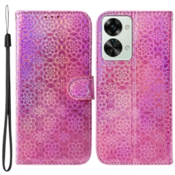 Kotelot OnePlus Nord 2T 5G Suojaketju Kuori Geometric Strappy Flowers