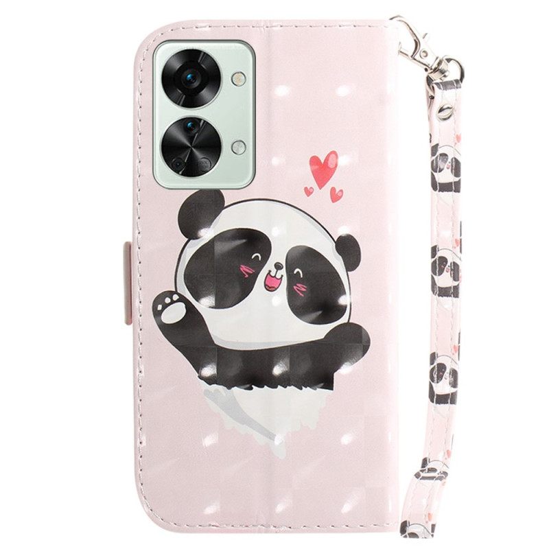 Kotelot OnePlus Nord 2T 5G Suojaketju Kuori Panda Love In Lanyard