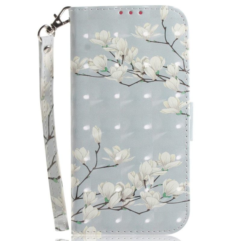 Kotelot OnePlus Nord 2T 5G Suojaketju Kuori Strap Magnolia Flowers