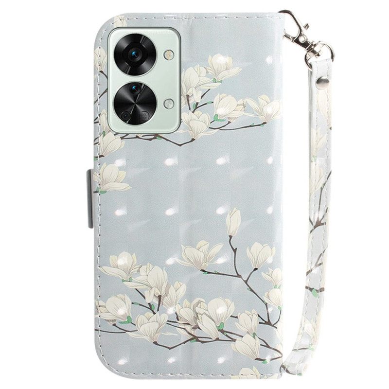 Kotelot OnePlus Nord 2T 5G Suojaketju Kuori Strap Magnolia Flowers