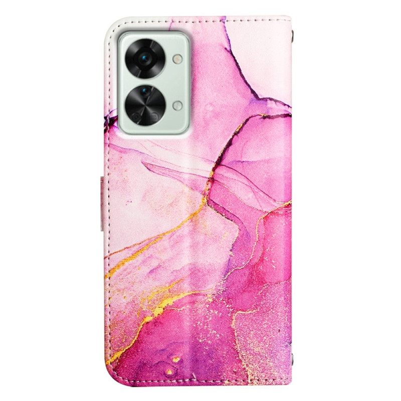 Kotelot OnePlus Nord 2T 5G Suojaketju Kuori Strip Marble