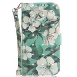 Kotelot OnePlus Nord 2T 5G Suojaketju Kuori White Strap Flowers