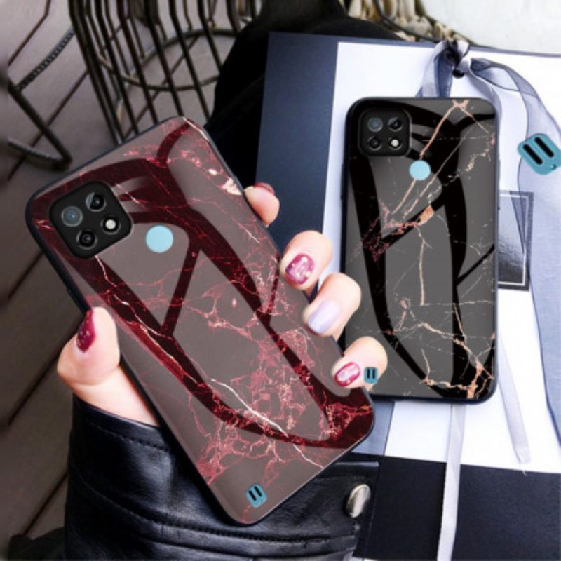 Kuori Realme C21 Tempered Glass Marble Colors