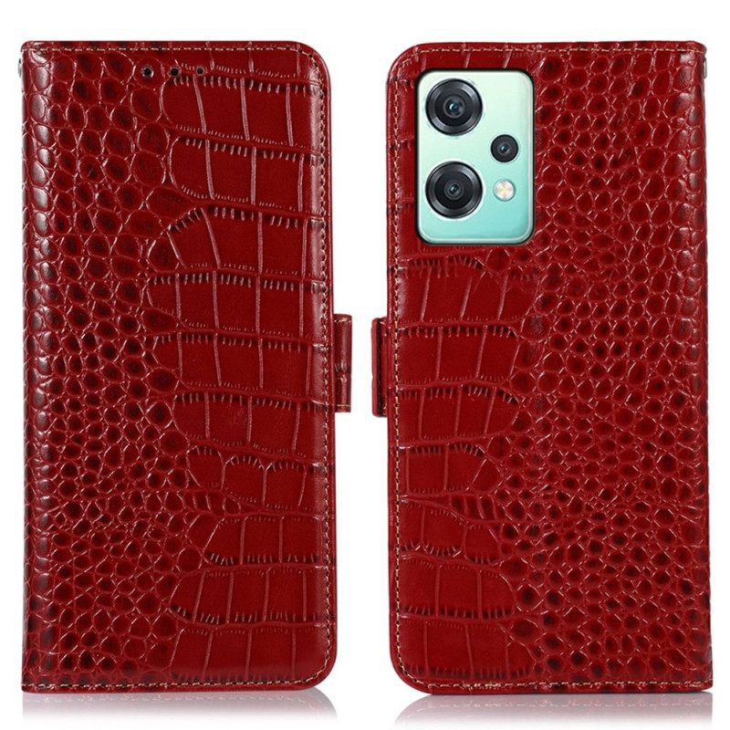 Kotelot OnePlus Nord CE 2 Lite 5G Crocodile Style Aitoa Nahkaa Rfid