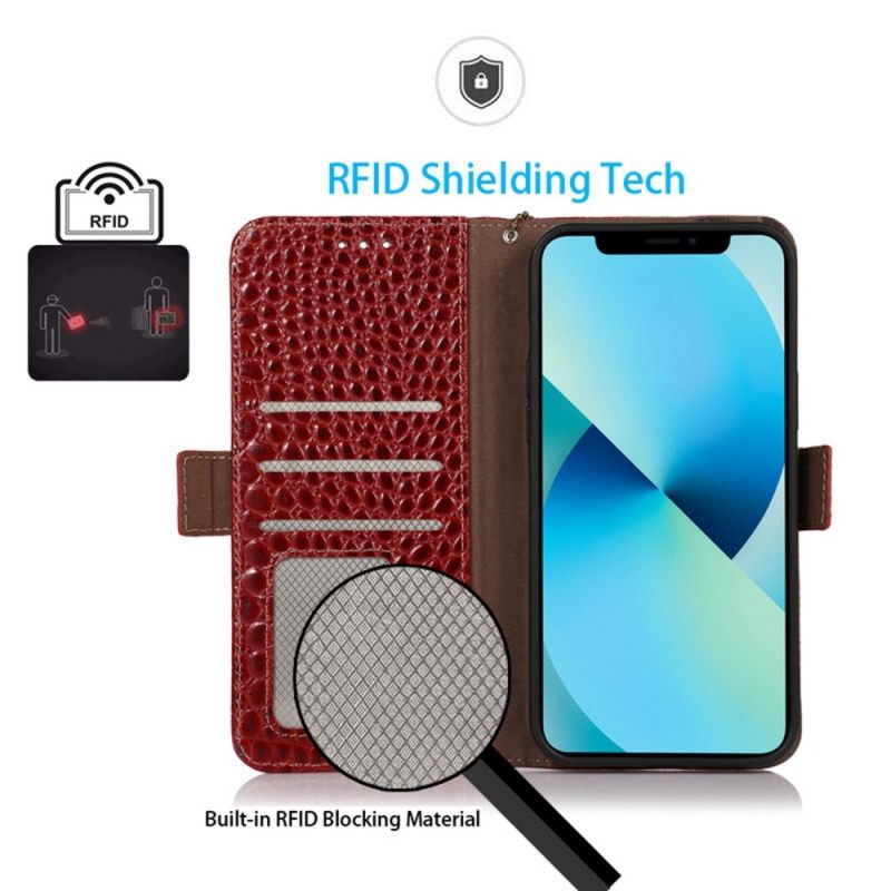 Kotelot OnePlus Nord CE 2 Lite 5G Crocodile Style Aitoa Nahkaa Rfid