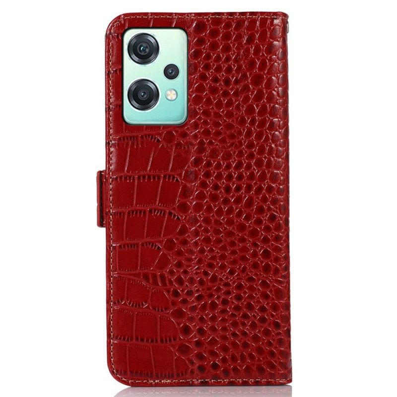 Kotelot OnePlus Nord CE 2 Lite 5G Crocodile Style Aitoa Nahkaa Rfid