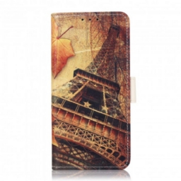 Flip Case Xiaomi Redmi Note 10 5G / Poco M3 Pro 5G Eiffel-torni Syksyllä