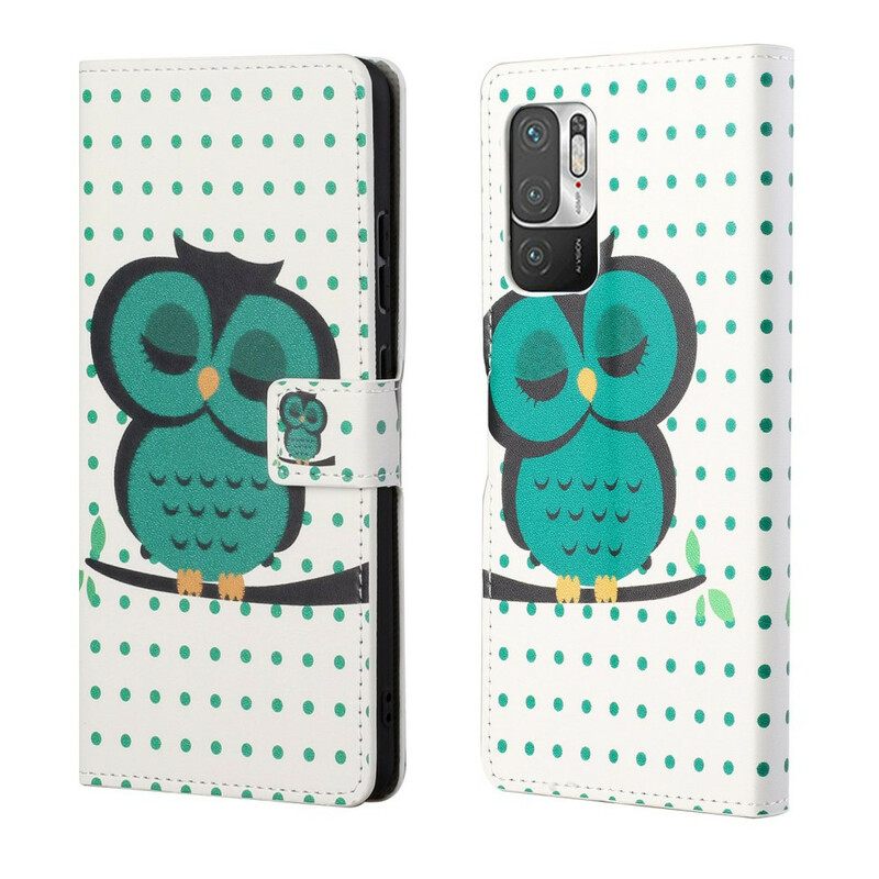 Flip Case Xiaomi Redmi Note 10 5G / Poco M3 Pro 5G Nukkuva Pöllö