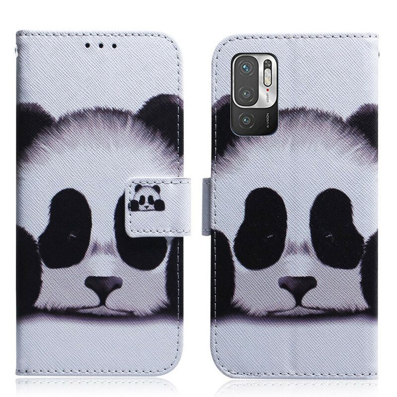 Flip Case Xiaomi Redmi Note 10 5G / Poco M3 Pro 5G Panda Kasvot