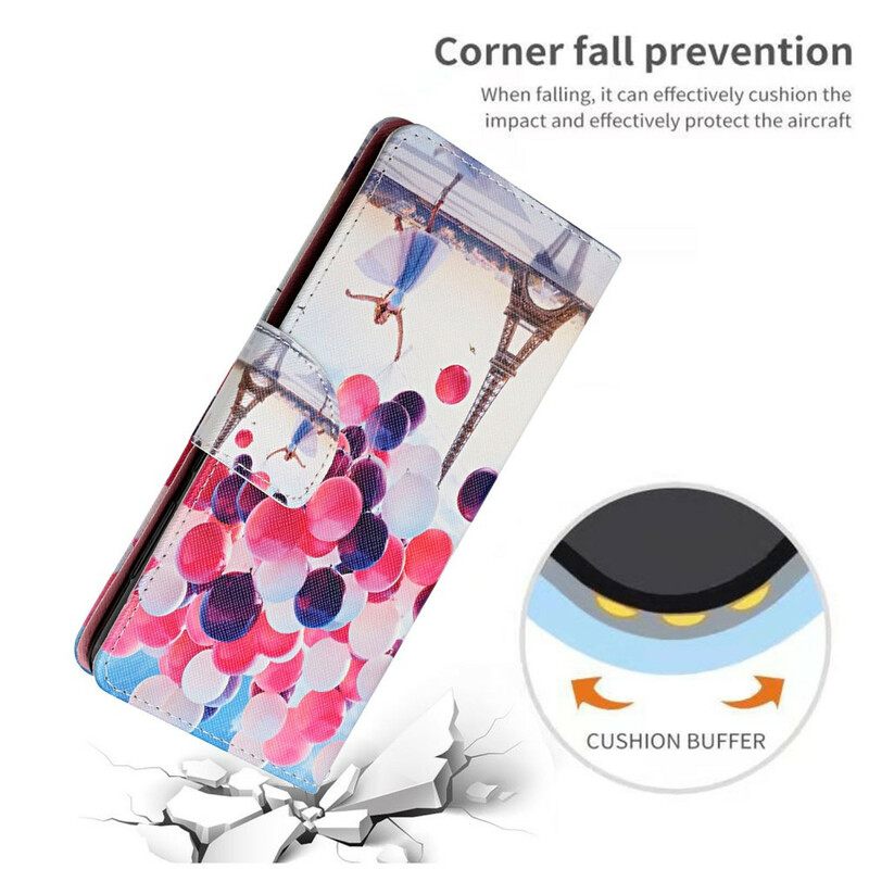 Flip Case Xiaomi Redmi Note 10 5G / Poco M3 Pro 5G Parisin Ilmapallot