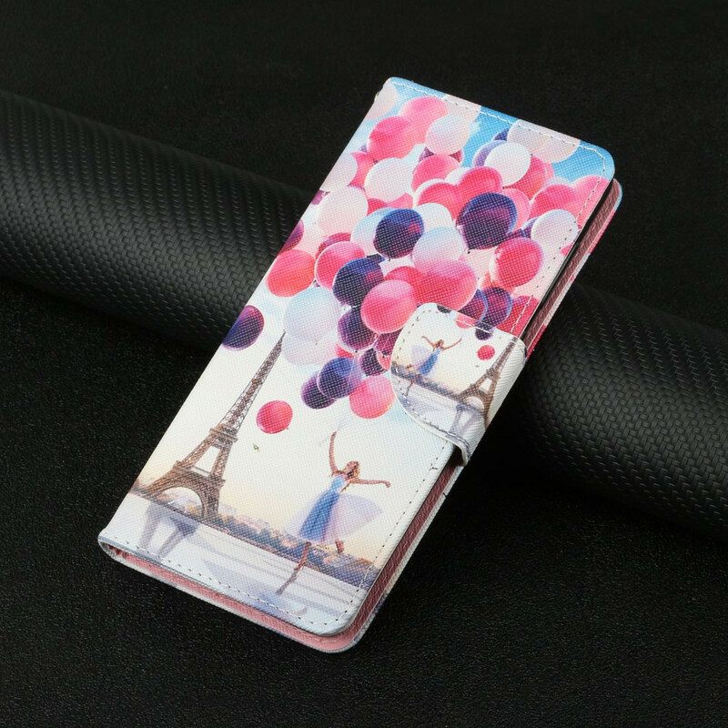 Flip Case Xiaomi Redmi Note 10 5G / Poco M3 Pro 5G Parisin Ilmapallot