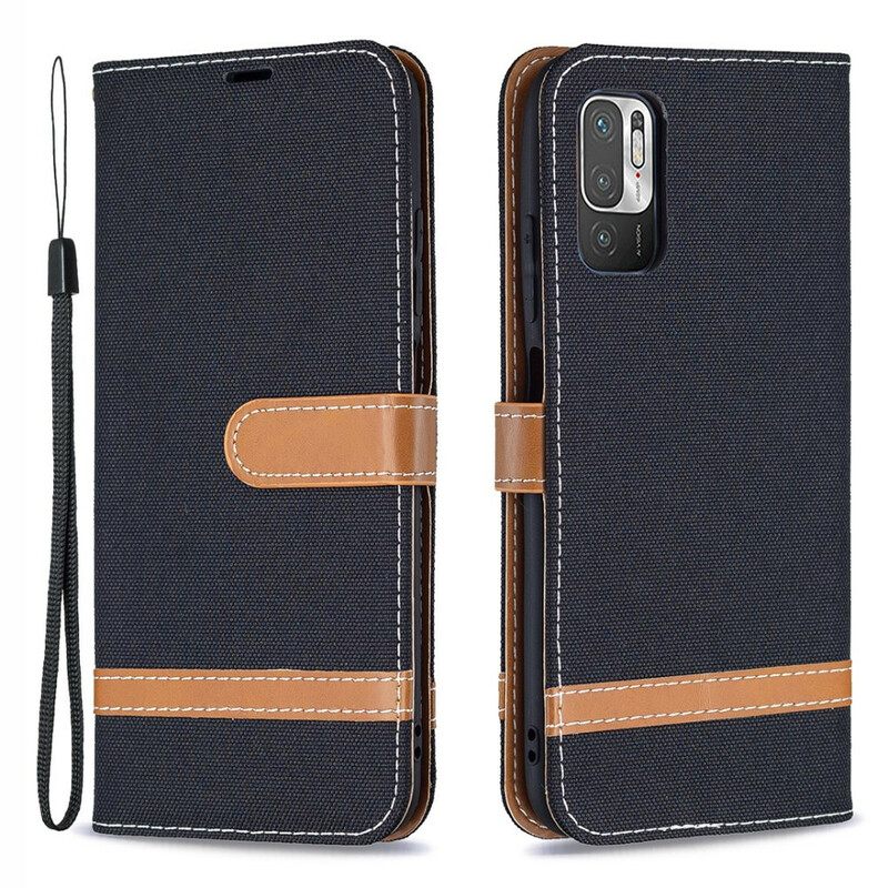 Flip Case Xiaomi Redmi Note 10 5G / Poco M3 Pro 5G Suojaketju Kuori Hihnan Kangas