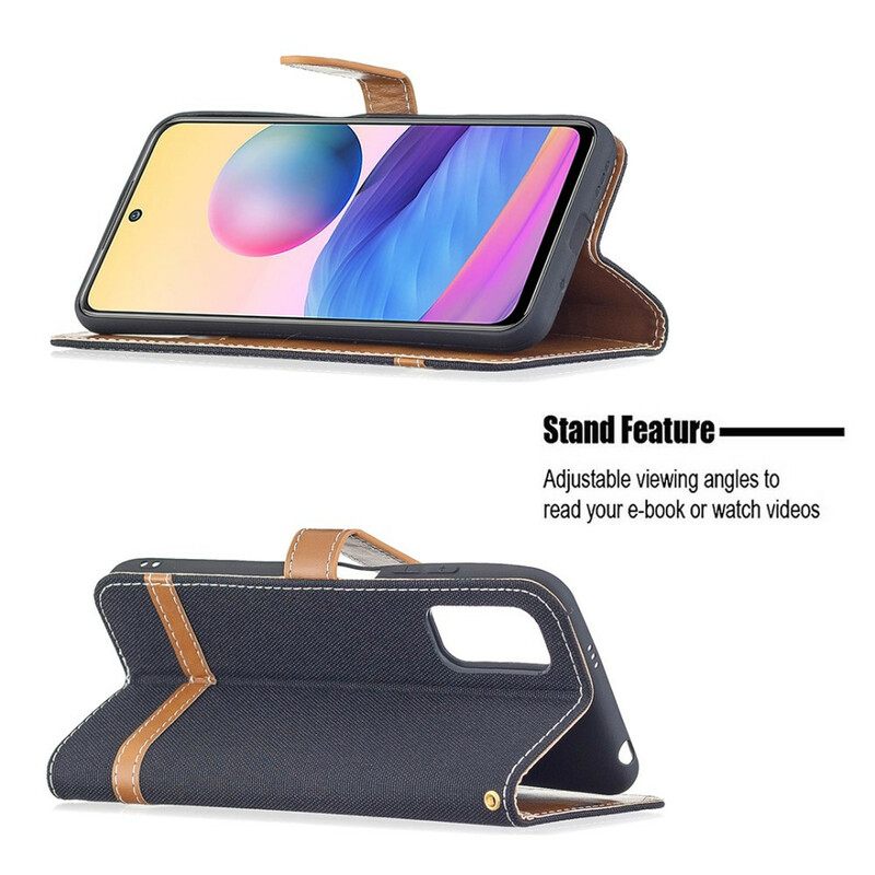 Flip Case Xiaomi Redmi Note 10 5G / Poco M3 Pro 5G Suojaketju Kuori Hihnan Kangas