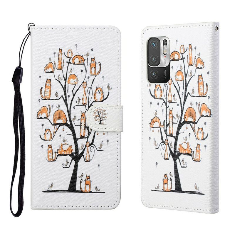 Kotelot Xiaomi Redmi Note 10 5G / Poco M3 Pro 5G Suojaketju Kuori Cats In Strap