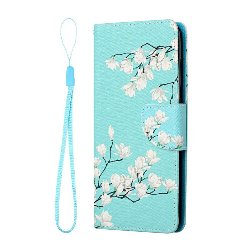 Kotelot Xiaomi Redmi Note 10 5G / Poco M3 Pro 5G Suojaketju Kuori Strap Flower Tree