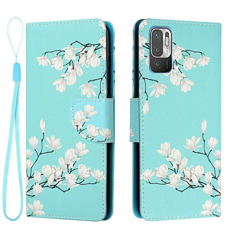 Kotelot Xiaomi Redmi Note 10 5G / Poco M3 Pro 5G Suojaketju Kuori Strap Flower Tree