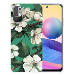 Kuori Xiaomi Redmi Note 10 5G / Poco M3 Pro 5G Maalatut Valkoiset Kukat