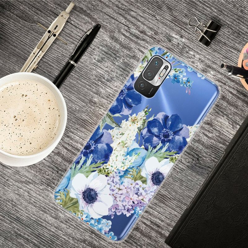 Kuori Xiaomi Redmi Note 10 5G / Poco M3 Pro 5G Watercolour Blue Flowers