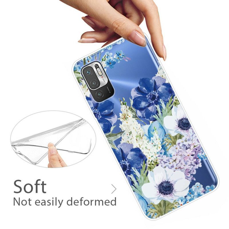 Kuori Xiaomi Redmi Note 10 5G / Poco M3 Pro 5G Watercolour Blue Flowers