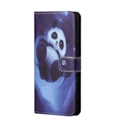 Nahkakotelo Xiaomi Redmi Note 10 5G / Poco M3 Pro 5G Suojaketju Kuori Panda Space Lanyard