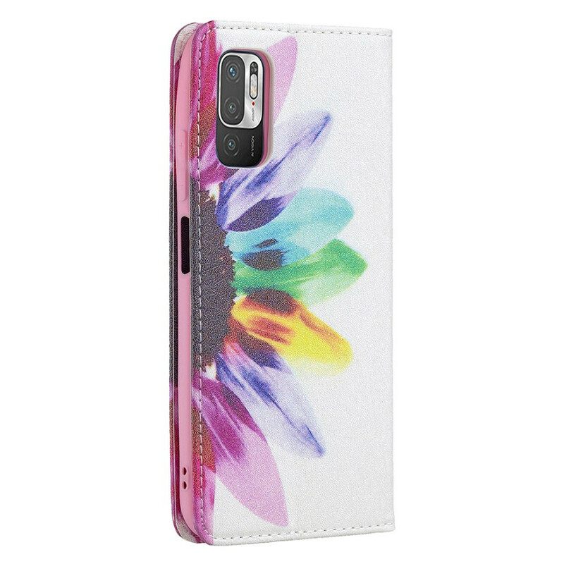 Puhelinkuoret Xiaomi Redmi Note 10 5G / Poco M3 Pro 5G Kotelot Flip Flower Watercolour