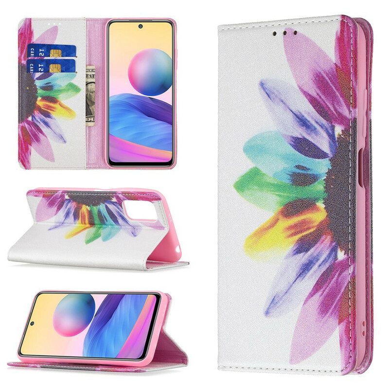 Puhelinkuoret Xiaomi Redmi Note 10 5G / Poco M3 Pro 5G Kotelot Flip Flower Watercolour