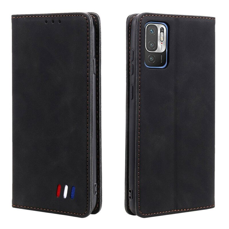 Puhelinkuoret Xiaomi Redmi Note 10 5G / Poco M3 Pro 5G Kotelot Flip Tricolor Leather Style