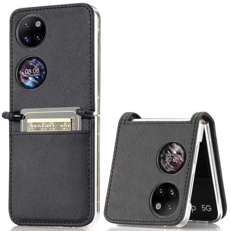 Case Huawei P50 Pocket Texture Leather Korttikotelo