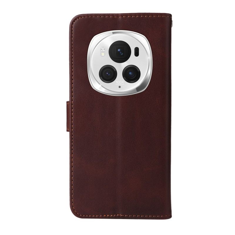 Kotelot Honor Magic 6 Pro Puhelinkuoret Unni Leather Style Hihnalla