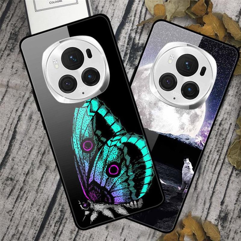 Kuori Honor Magic 6 Pro Vaaleanvihreä Butterfly Tempered Glass