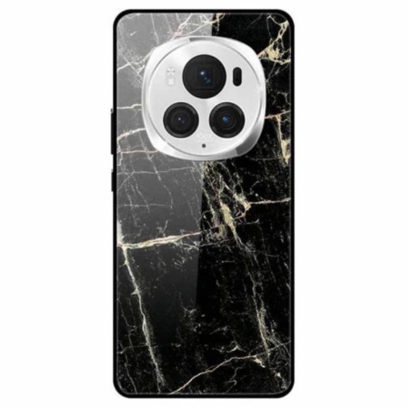 Puhelinkuoret Honor Magic 6 Pro Musta Marble Platinum Tempered Glass