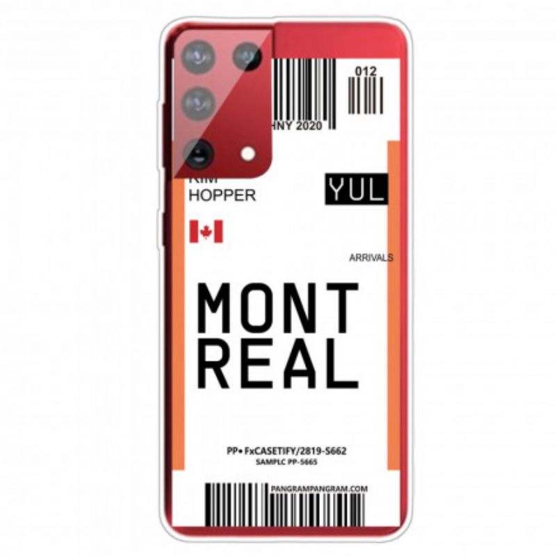 Case Samsung Galaxy S21 Ultra 5G Boarding Pass Montrealiin