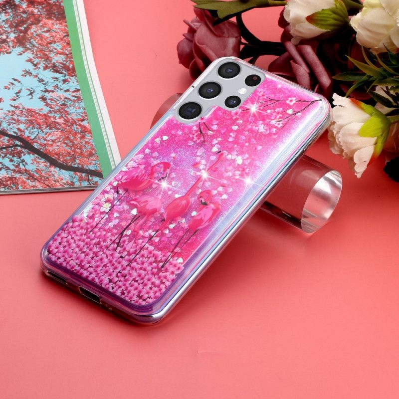 Case Samsung Galaxy S21 Ultra 5G Flamingo Sequins