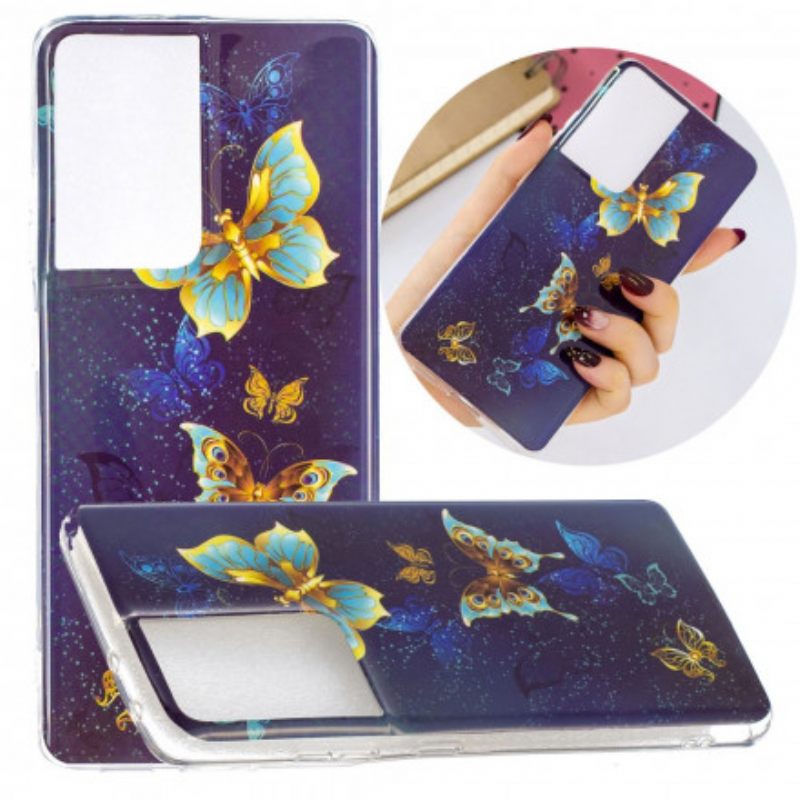 Case Samsung Galaxy S21 Ultra 5G Fluorescent Butterfly Sarja