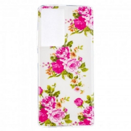 Case Samsung Galaxy S21 Ultra 5G Fluorescent Liberty Flowers