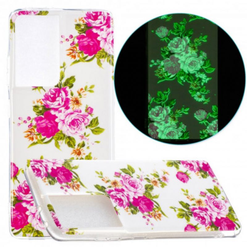 Case Samsung Galaxy S21 Ultra 5G Fluorescent Liberty Flowers