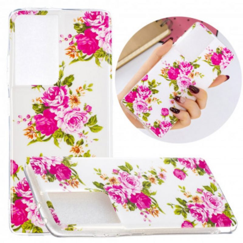 Case Samsung Galaxy S21 Ultra 5G Fluorescent Liberty Flowers