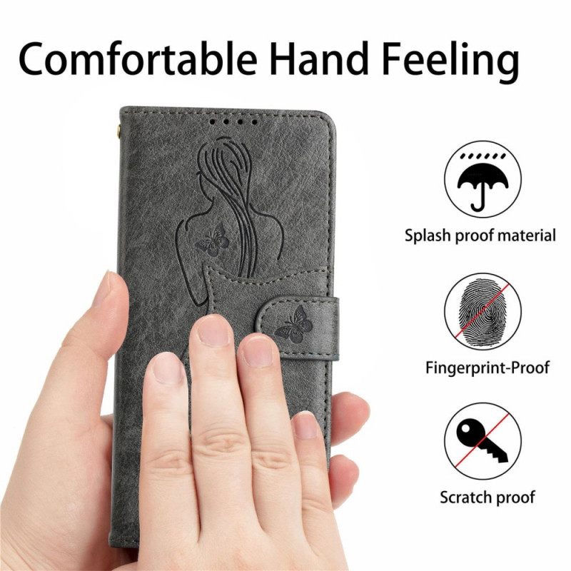 Flip Case Samsung Galaxy S21 Ultra 5G Faux Leather Silhouette