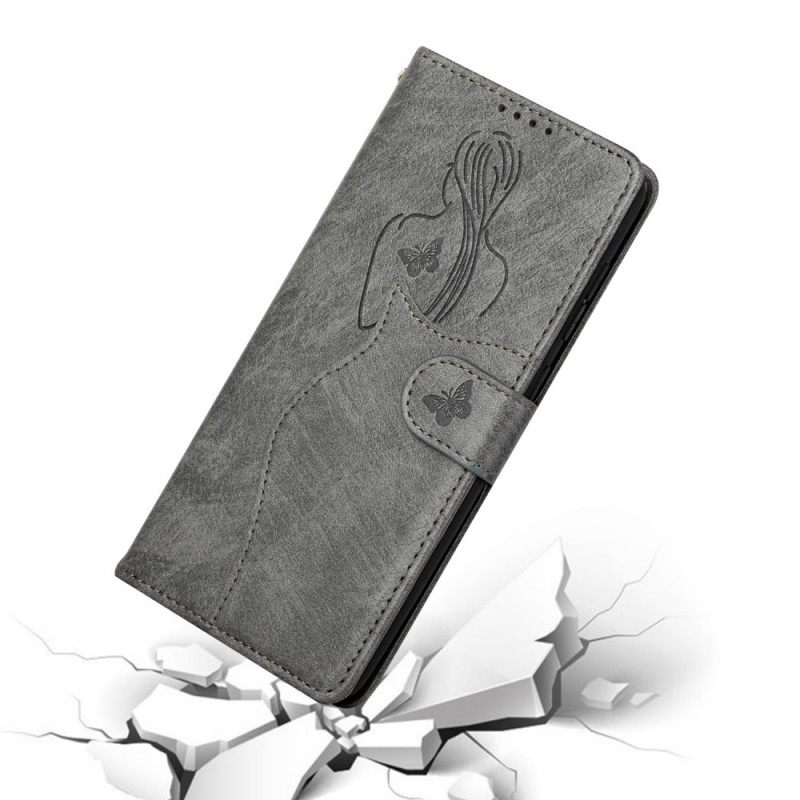 Flip Case Samsung Galaxy S21 Ultra 5G Faux Leather Silhouette