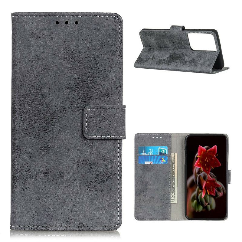 Flip Case Samsung Galaxy S21 Ultra 5G Faux Leather Vintage